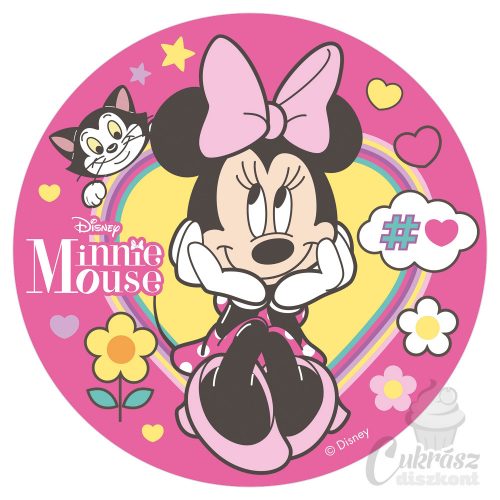 GY díszített ostyalap Minnie cicás 20cm