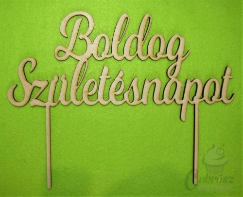 Díszítő beszúró fa Boldog születésnapot 21*16 cm